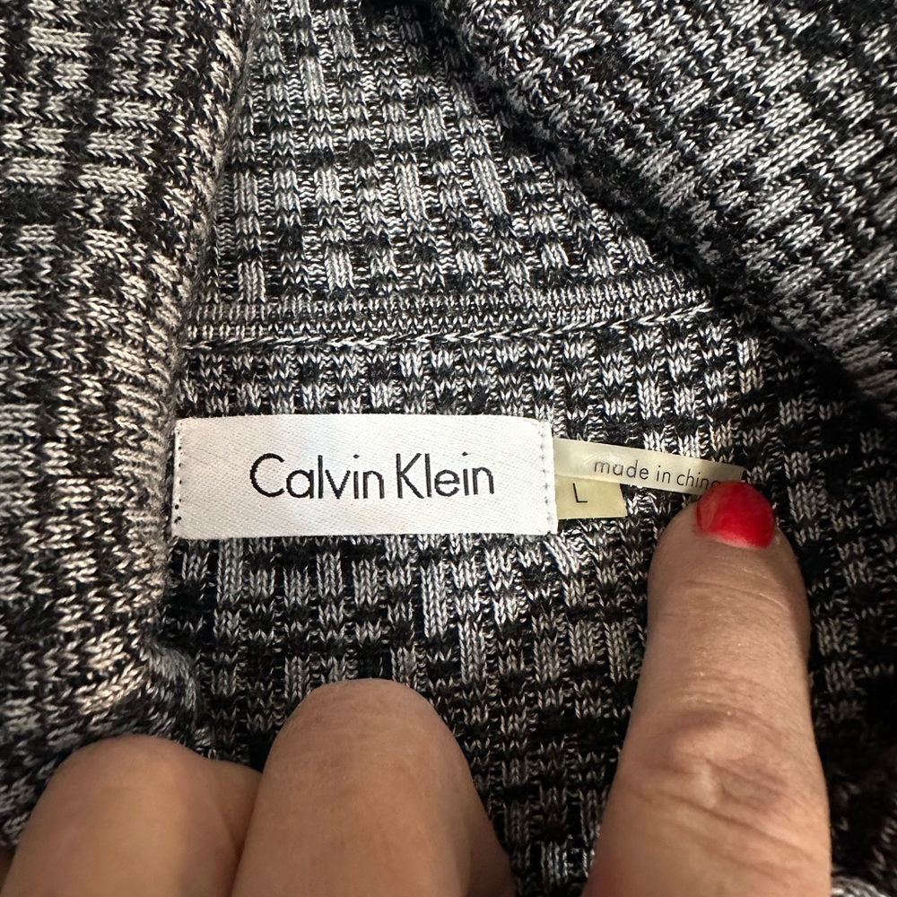 Calvin Klein Black and Gray Sweater Dress, Size Large - Picture 11 of 11